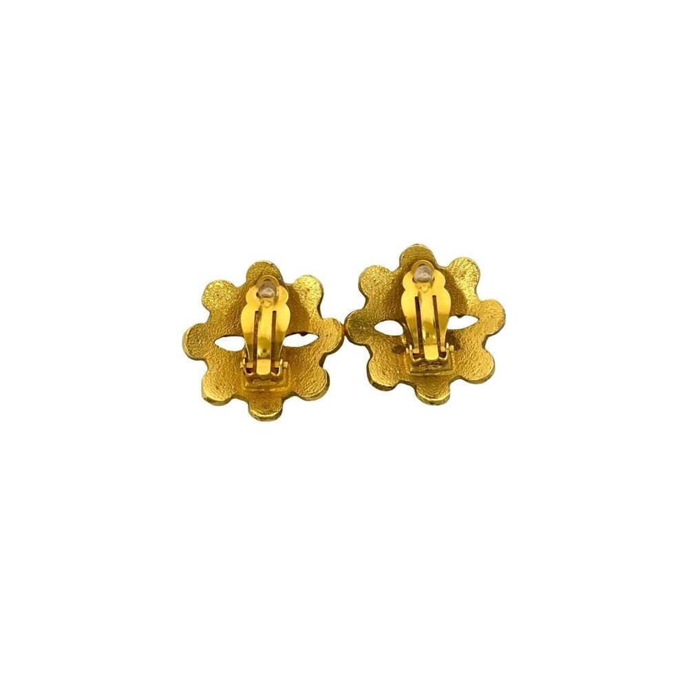 CHANEL Authentic Vintage Gold Logo Earrings - Picture 3 of 3